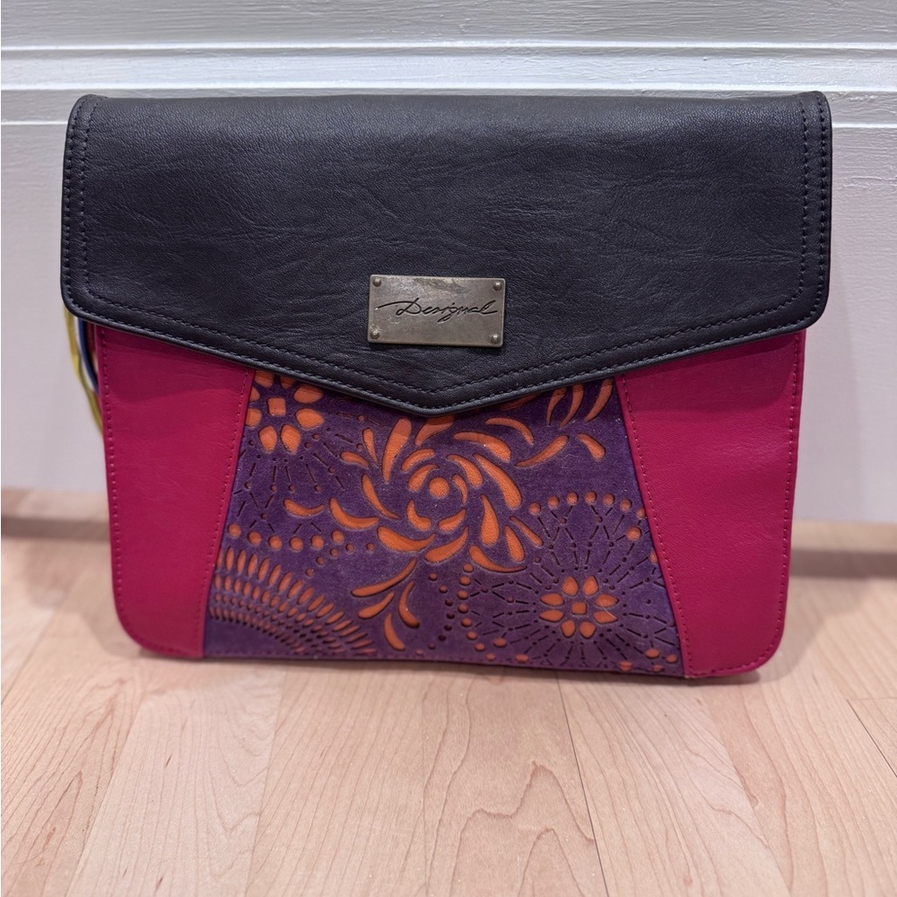 Desigual Multicolor Clutch with Floral Accents